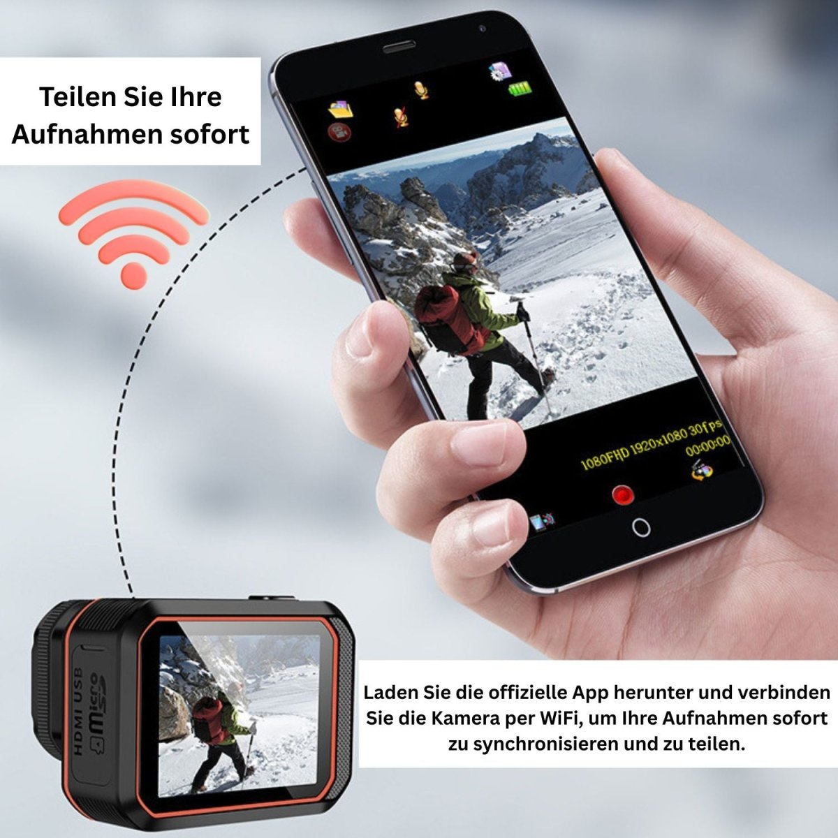 Elebest 4K Action Cam für Aufnahmen unterwegs