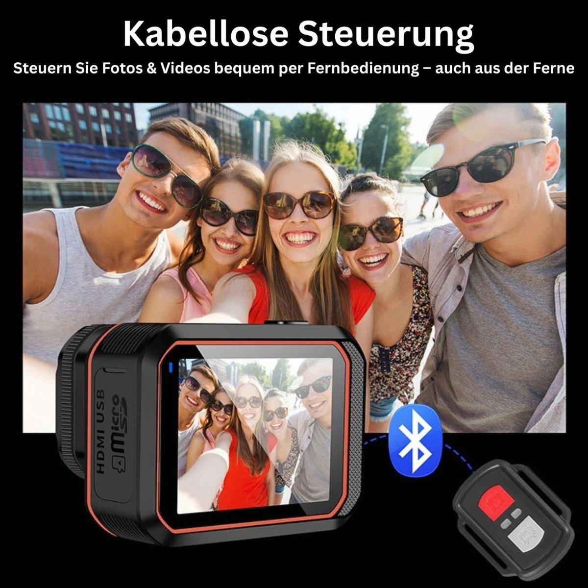 Elebest 4K Action Cam mit Zubehör im Lieferumfang
