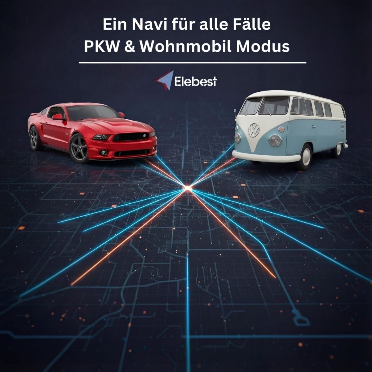 Elebest City 90 Camper 9 Zoll Navi für Wohnmobil und Pkw mit Europa-Karten