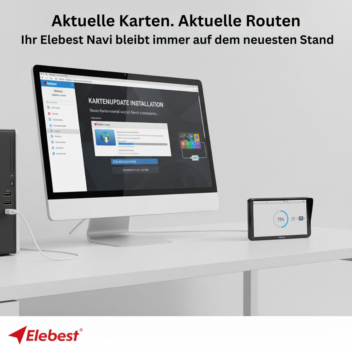 Elebest 9 Zoll Navi mit Fahrzeugprofilen für Höhe, Gewicht und Achslast