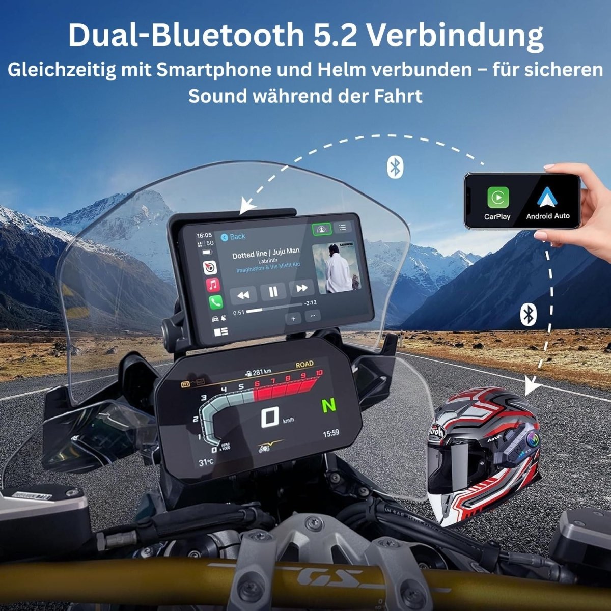 Elebest C6 BMW Motorrad Navigation, 6 Zoll, Bluetooth 5.4