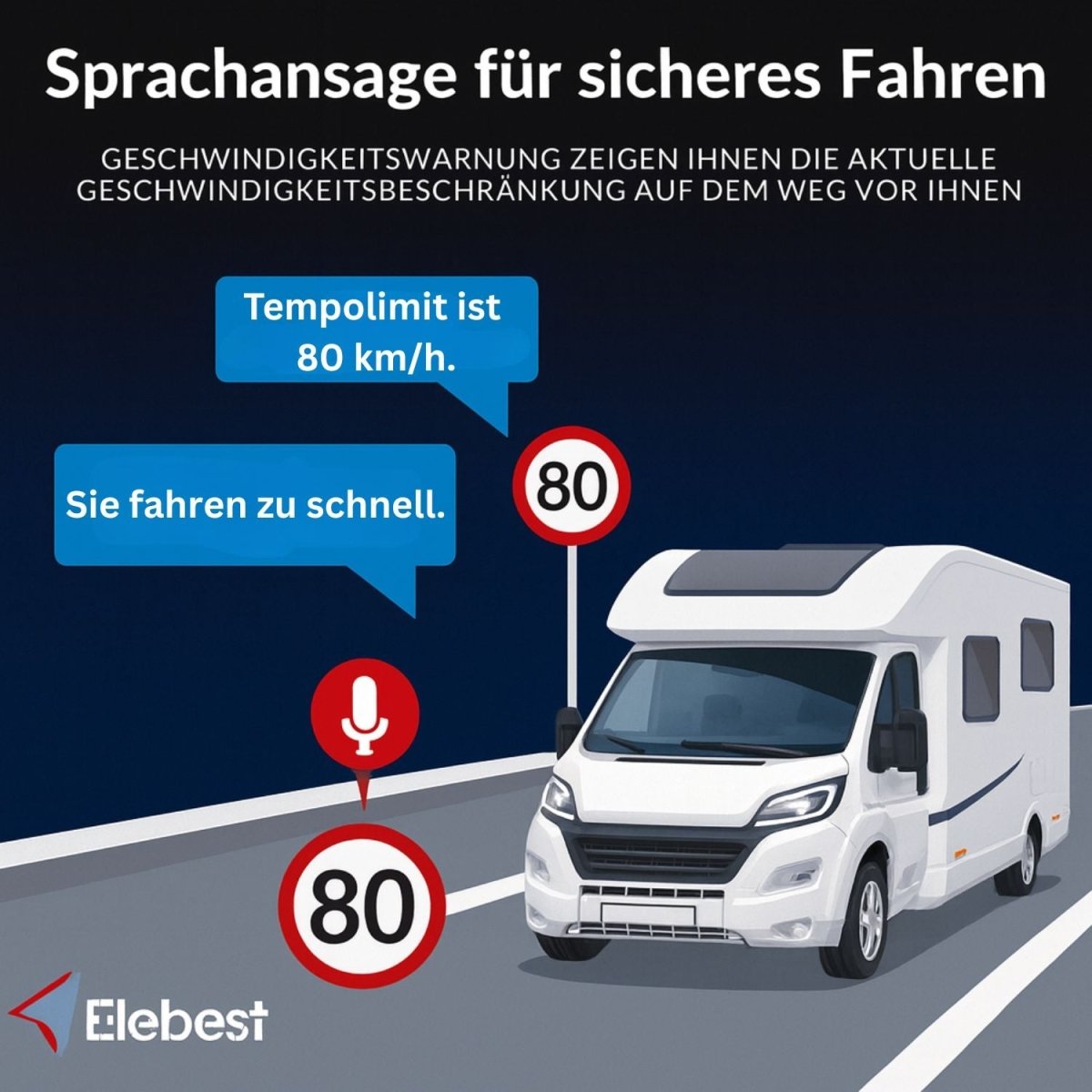Elebest Drive 924K Wohnmobil-Navi mit Kabel-Rückfahrkamera