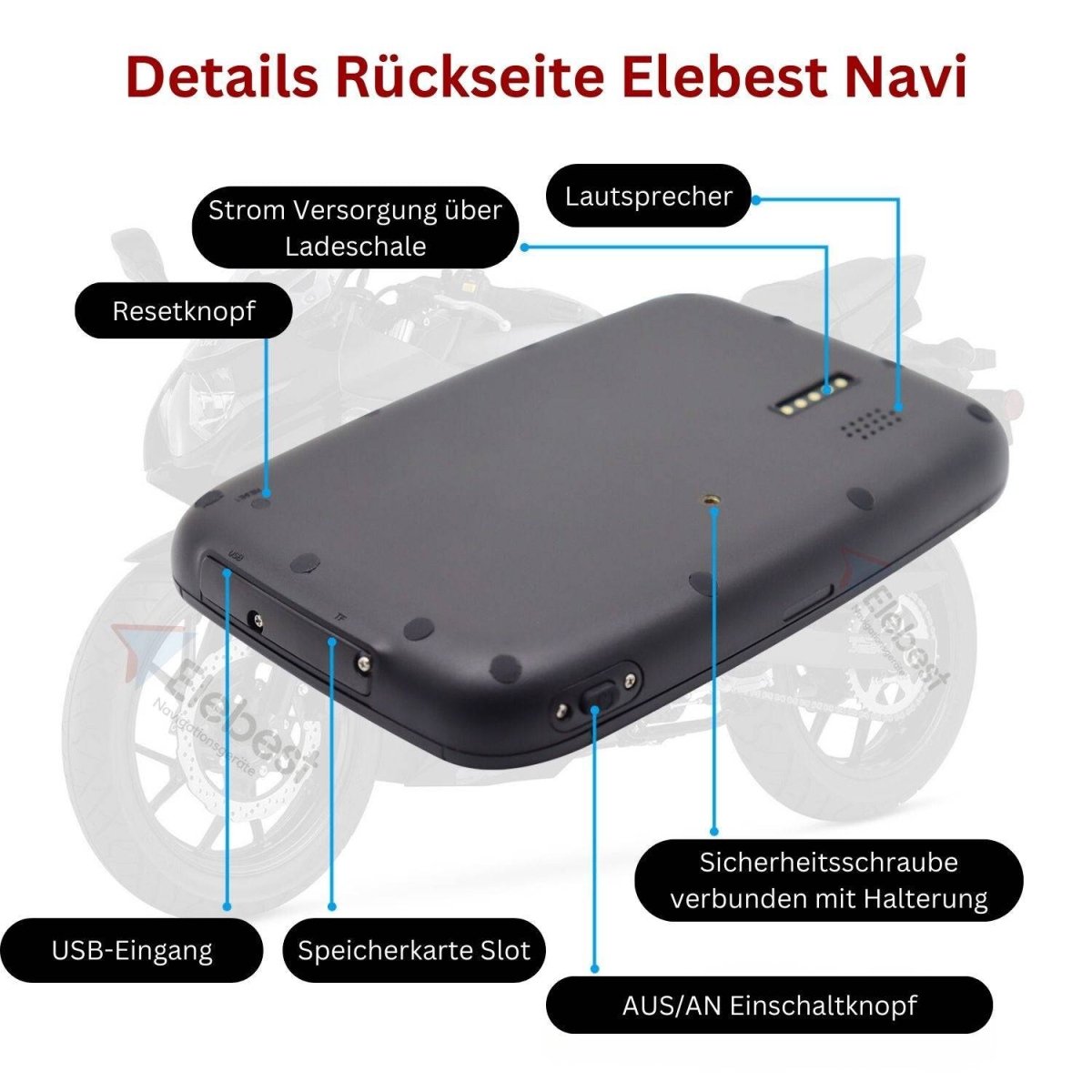 Elebest C650 CarPlay-Display fürs Motorrad mit Google Maps und Waze
