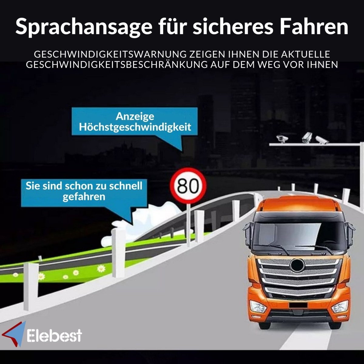 Elebest Drive 7024K 7 Zoll Navigationsgerät mit Rückfahrkamera