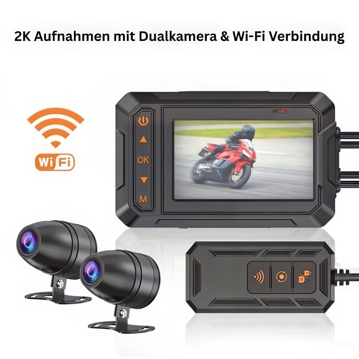 Elebest M10 Pro Motorrad-Dashcam mit Heckkamera