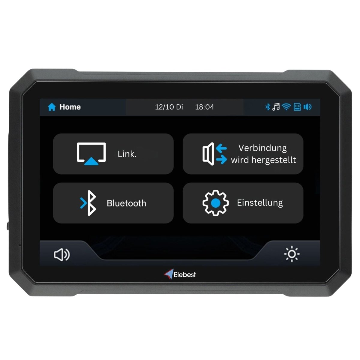 Elebest C750 Motorrad Navi 7 Zoll mit Wireless Apple CarPlay und Android Auto