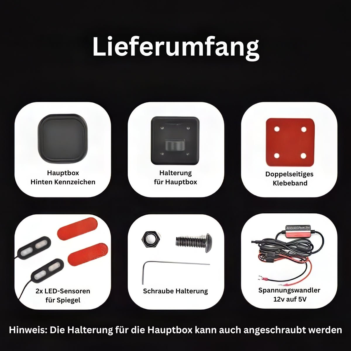 Elebest Toter-Winkel-Assistent fürs Motorrad mit Sensorüberwachung