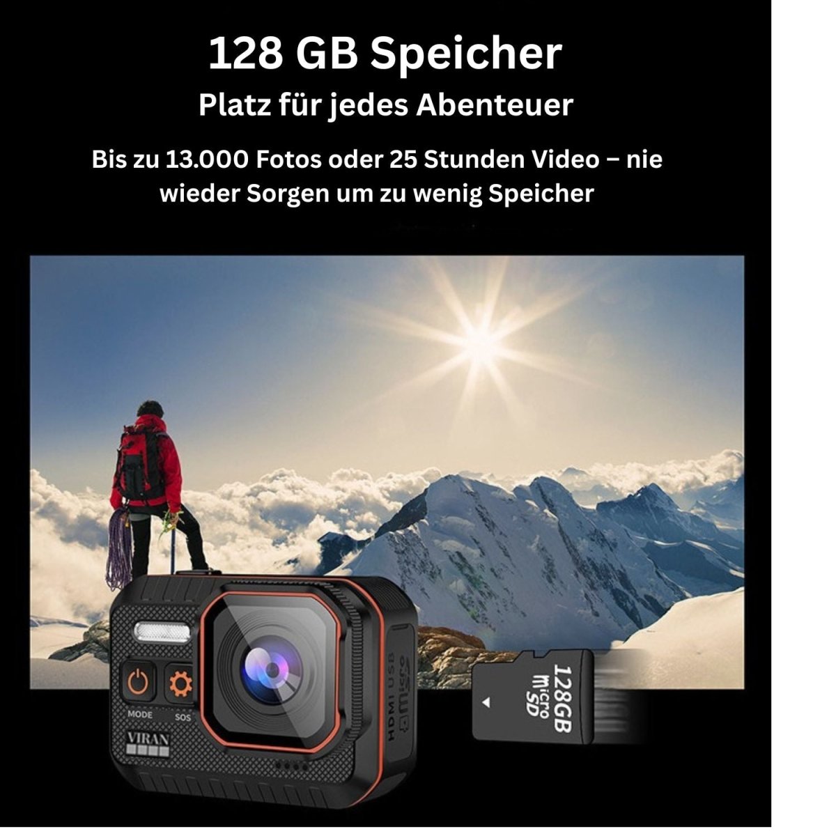Elebest 4K Action Cam mit Fernbedienung für einfache Bedienung