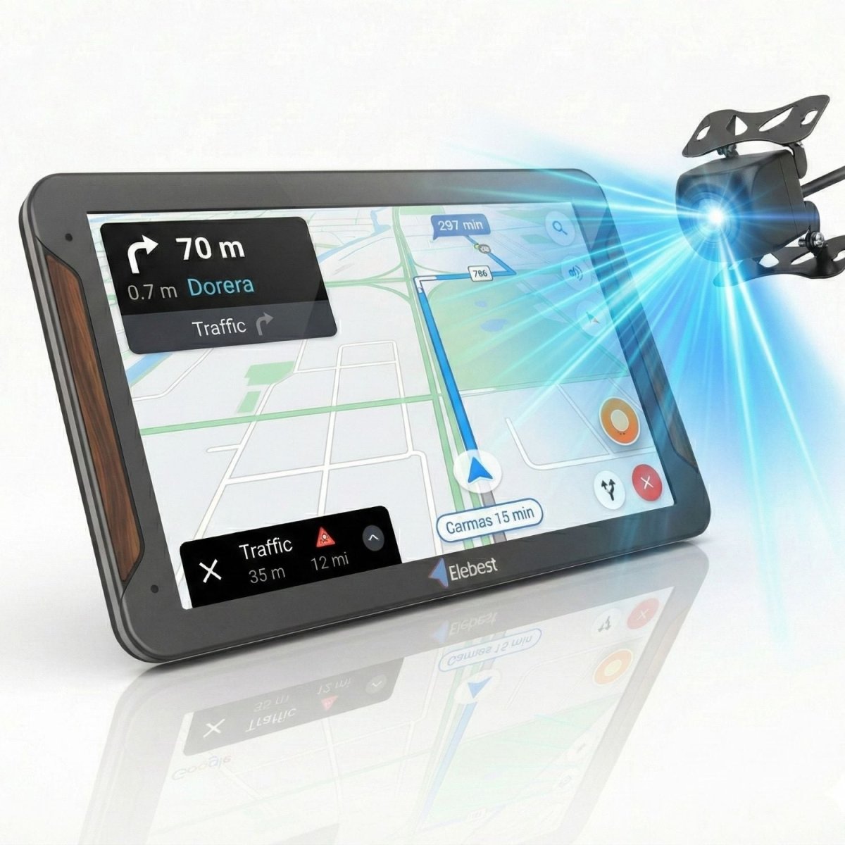 Elebest City 70K 7 Zoll Auto-Navi mit Funk-Rückfahrkamera