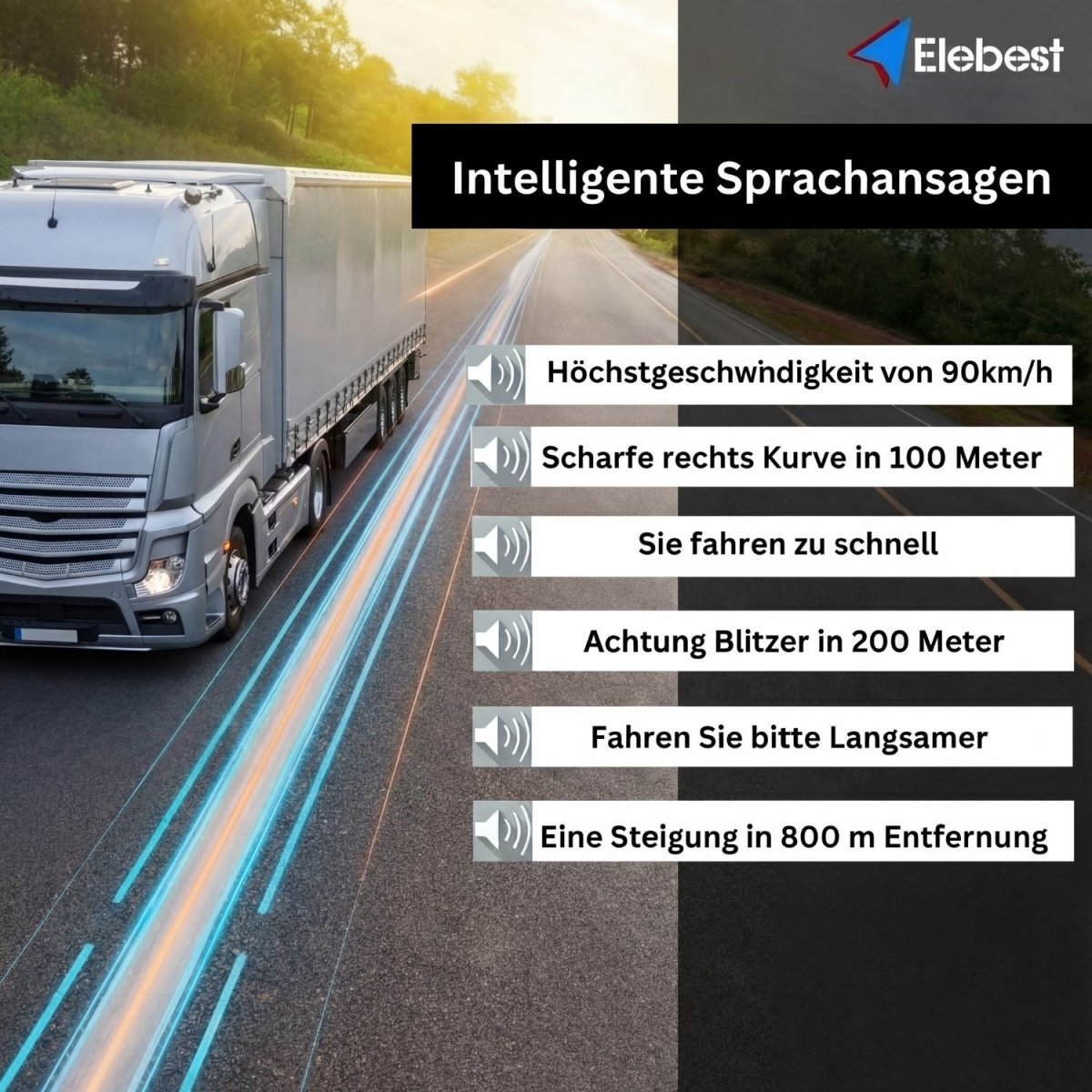 Elebest 90 Truck 9 Zoll Profi-Navi für Lkw und Bus mit 40 GB Speicher