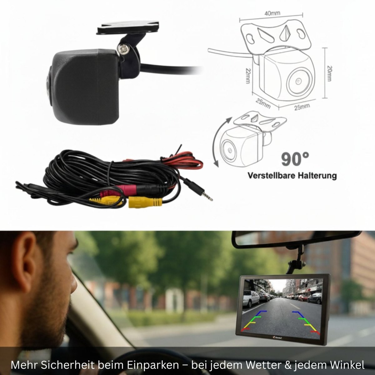 Elebest 90K 9 Zoll Navi mit Rückfahrkamera-System