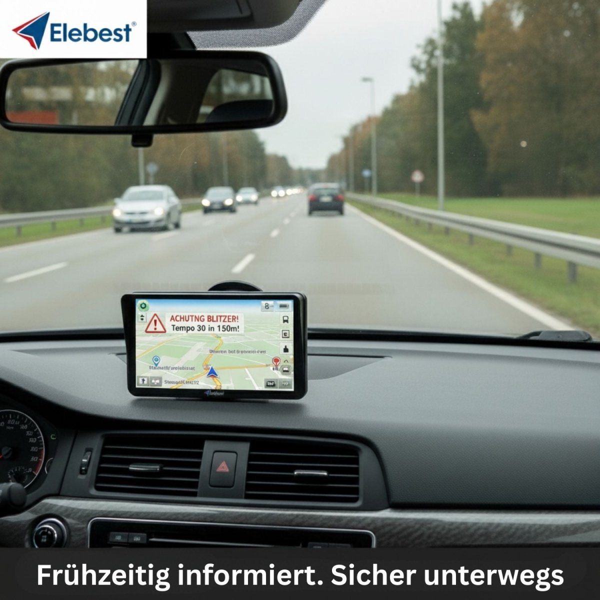 Elebest 90KA 9 Zoll Navi mit lauter Sprachausgabe