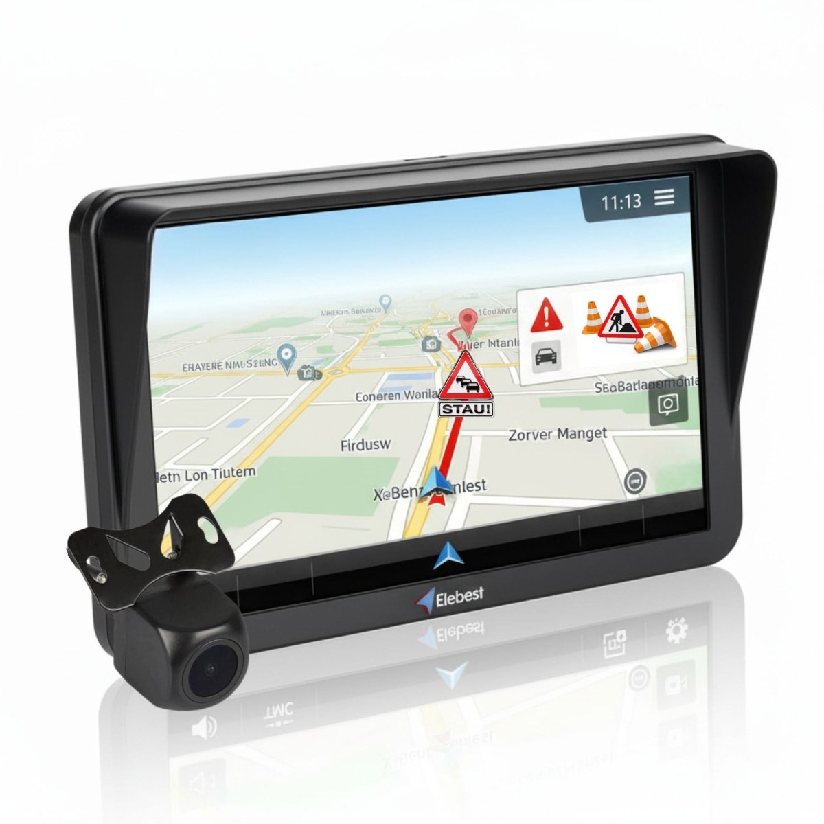 Elebest 90KT 9 Zoll Navi mit Rückfahrkamera und TMC-Verkehrsfunk