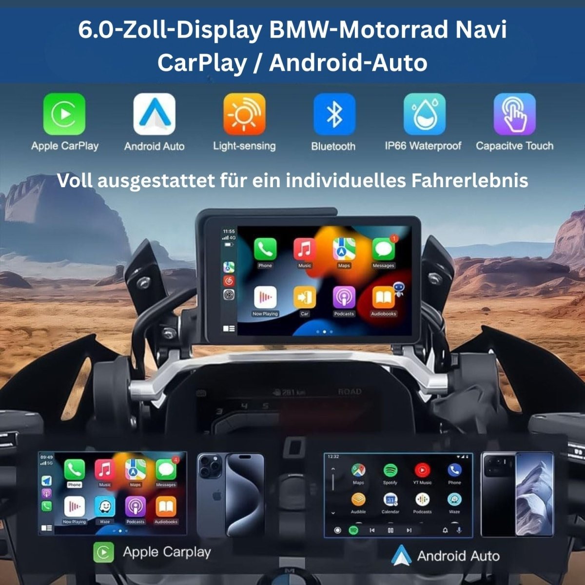 Elebest C6 Wireless CarPlay Display für BMW mit Connected Cradle