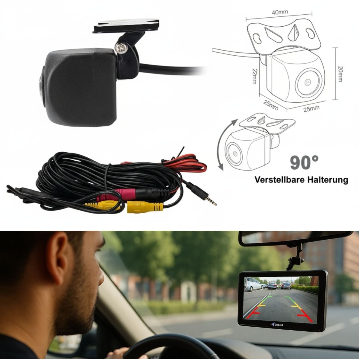 Elebest 7 Zoll Navi mit Rückfahrkamera für Pkw und Wohnmobil