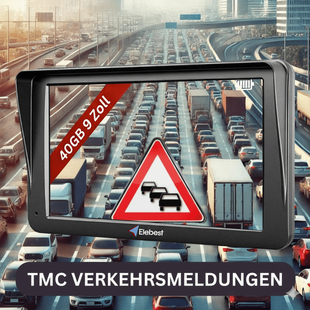 Elebest 9 Zoll Navigationsgerät mit lebenslangen Kartenupdates