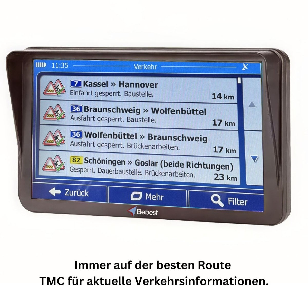 Elebest City 90 TMC Navi mit lebenslangen Kartenupdates für 52 europäische Länder