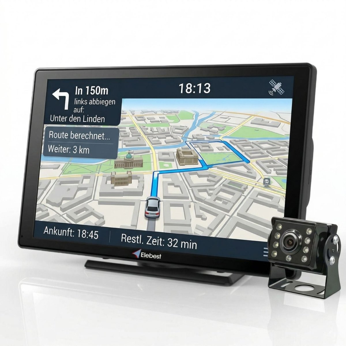 Elebest Drive 924K 9 Zoll Wohnmobil-Navi mit Stellplätzen und Rückfahrkamera