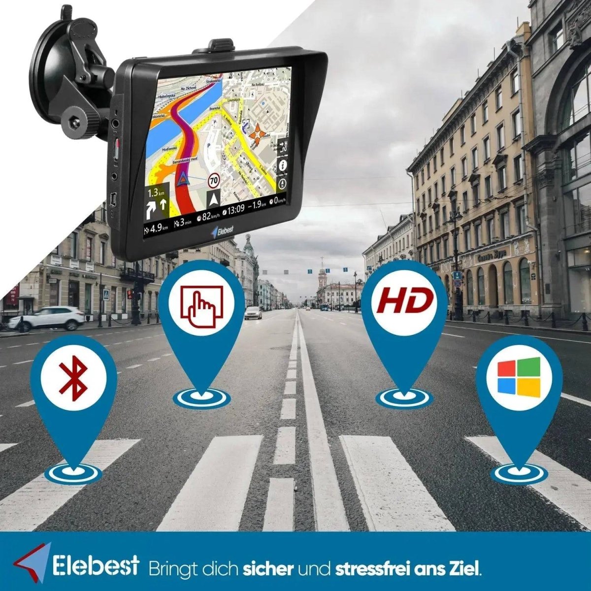 Elebest City 70KA mit Bluetooth-Freisprechfunktion für Telefonate