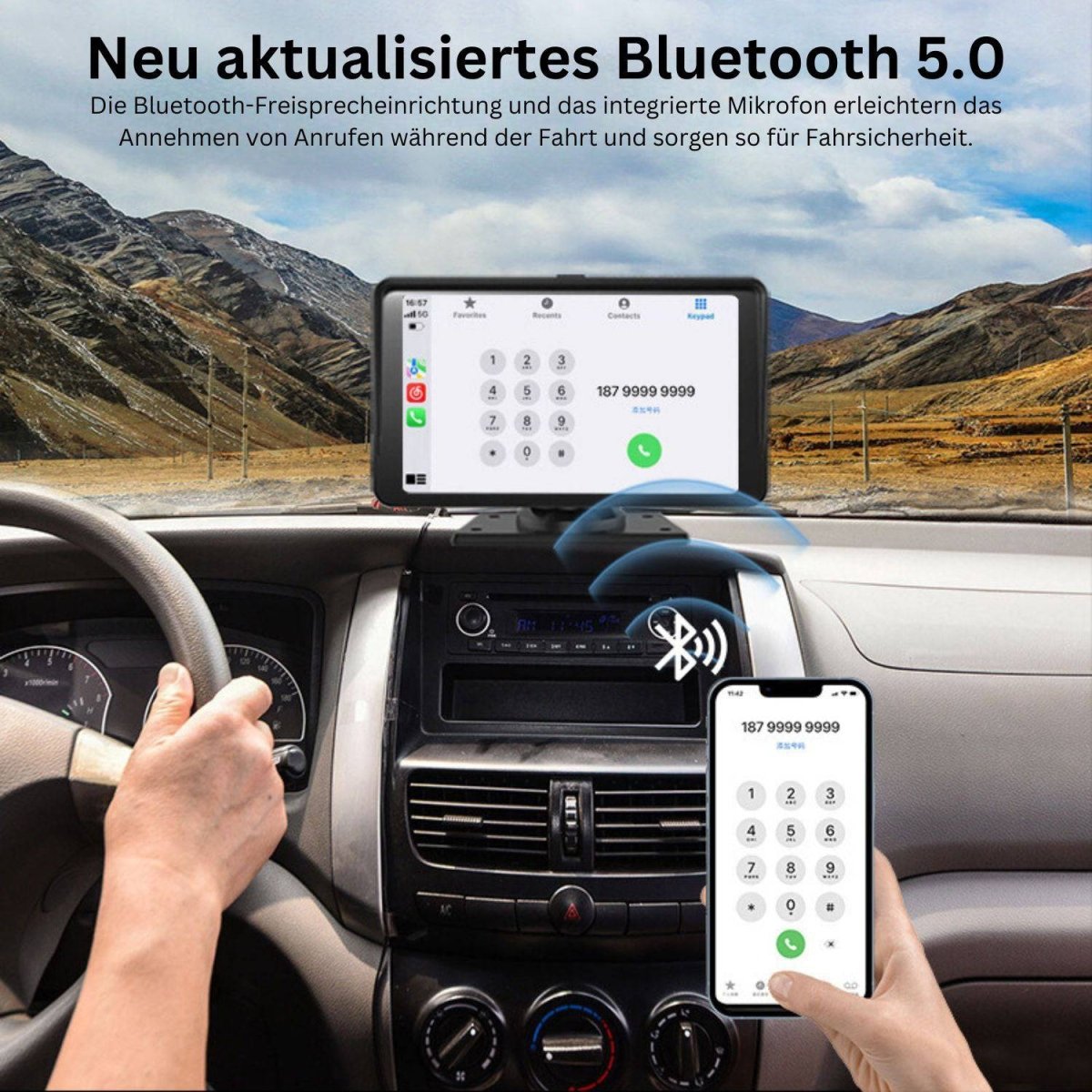 Elebest CarPlay Navi mit Touchscreen und Navigations-Apps