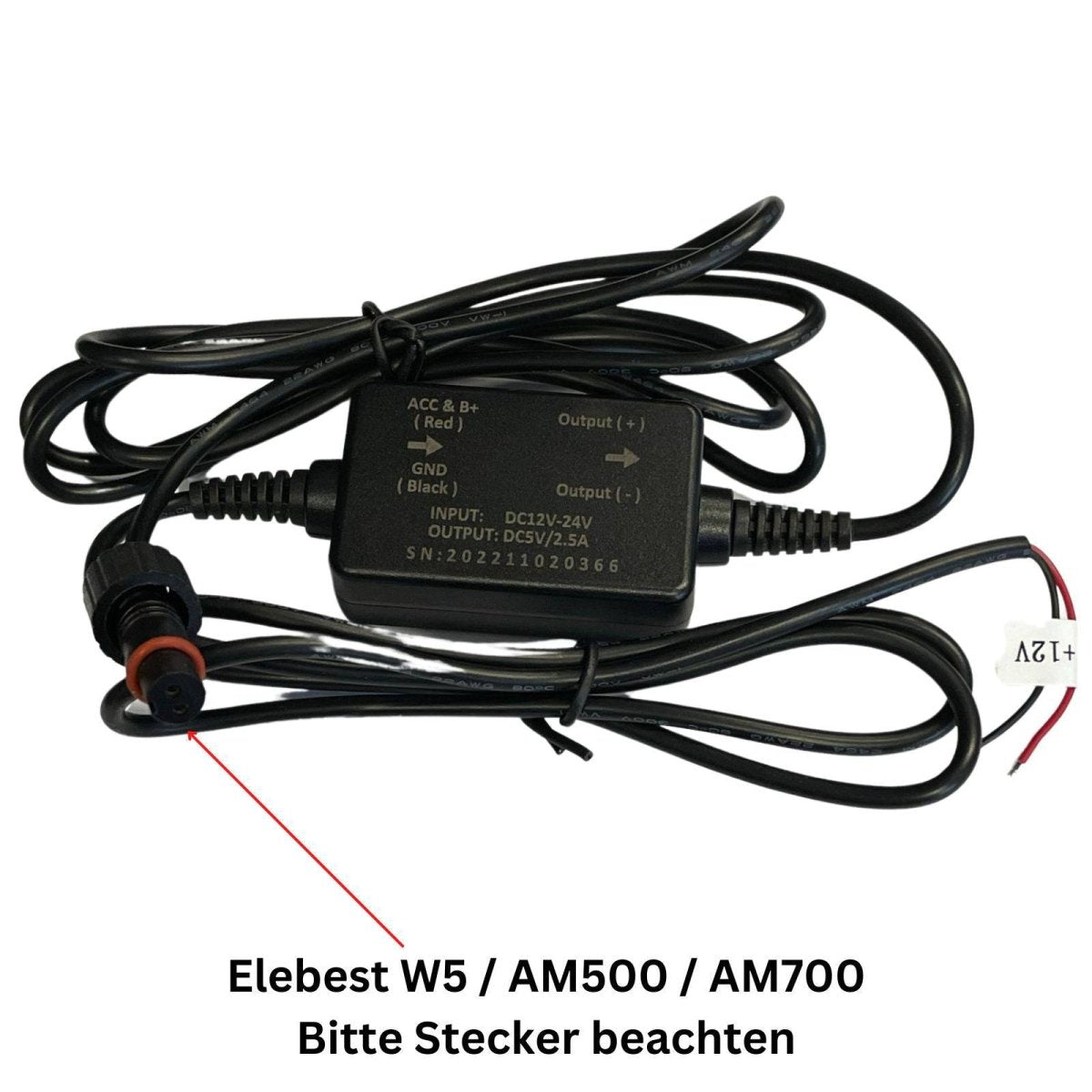 Elebest Ladekabel mit 12-Volt-Adapter fürs Motorrad