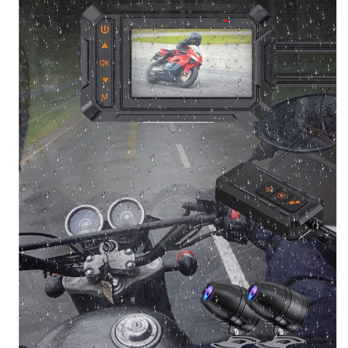 Elebest M10 Pro Dashcam mit Halterung fürs Motorrad