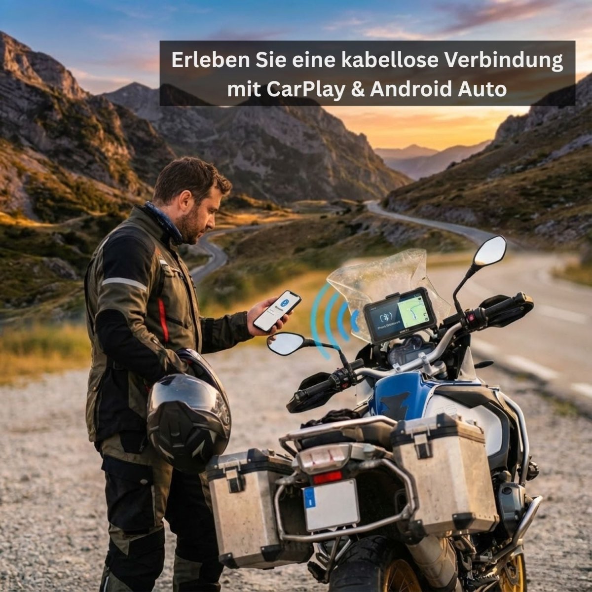 Elebest ProCam 200X mit Wireless Apple CarPlay und Android Auto am Motorrad